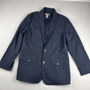 Duluth Trading Navy Blazer Chore Jacket Large Navy Blue Nylon Blend Lightweight